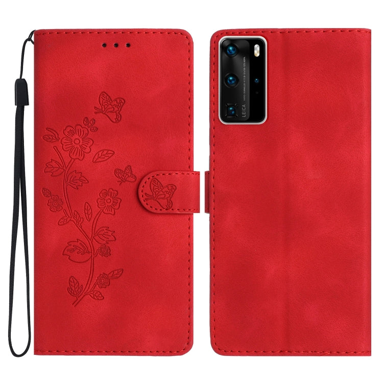 เคสโทรศัพท์หนังลายนูนดอกไม้ผีเสื้อ, For Huawei Y6p, For Huawei Y5p, For Huawei P40 lite, For Huawei P40 Pro, For Huawei P40, For Huawei P30 lite, For Huawei P30 Pro, For Huawei P30