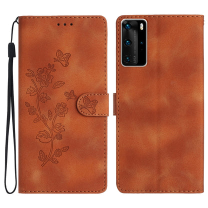 เคสโทรศัพท์หนังลายนูนดอกไม้ผีเสื้อ, For Huawei Y6p, For Huawei Y5p, For Huawei P40 lite, For Huawei P40 Pro, For Huawei P40, For Huawei P30 lite, For Huawei P30 Pro, For Huawei P30