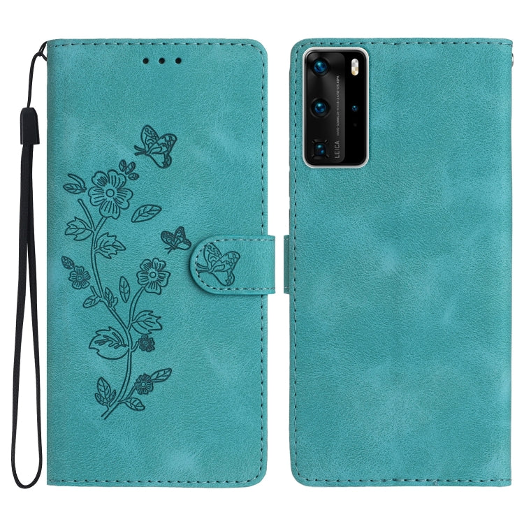 เคสโทรศัพท์หนังลายนูนดอกไม้ผีเสื้อ, For Huawei Y6p, For Huawei Y5p, For Huawei P40 lite, For Huawei P40 Pro, For Huawei P40, For Huawei P30 lite, For Huawei P30 Pro, For Huawei P30