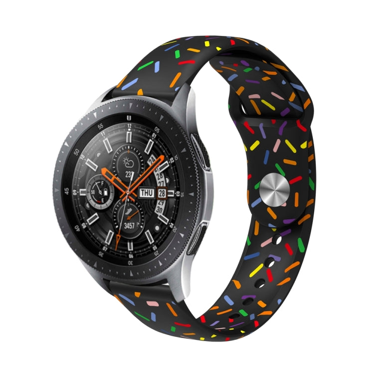 สายนาฬิกาซิลิโคนลายจุดวงรีกลับหัวเข็มขัดสากลมีสีสัน, 20mm, 22mm