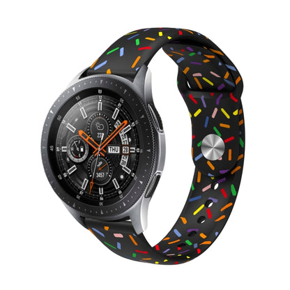 สายนาฬิกาซิลิโคนลายจุดวงรีกลับหัวเข็มขัดสากลมีสีสัน, 20mm, 22mm
