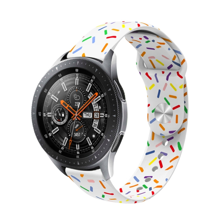 สายนาฬิกาซิลิโคนลายจุดวงรีกลับหัวเข็มขัดสากลมีสีสัน, 20mm, 22mm