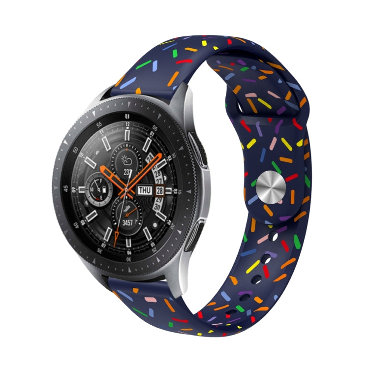 สายนาฬิกาซิลิโคนลายจุดวงรีกลับหัวเข็มขัดสากลมีสีสัน, 20mm, 22mm
