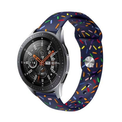 สายนาฬิกาซิลิโคนลายจุดวงรีกลับหัวเข็มขัดสากลมีสีสัน, 20mm, 22mm