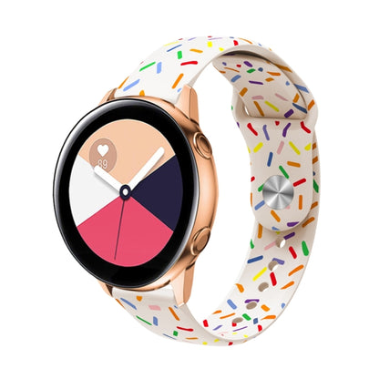 สายนาฬิกาซิลิโคนลายจุดวงรีกลับหัวเข็มขัดสากลมีสีสัน, 20mm, 22mm