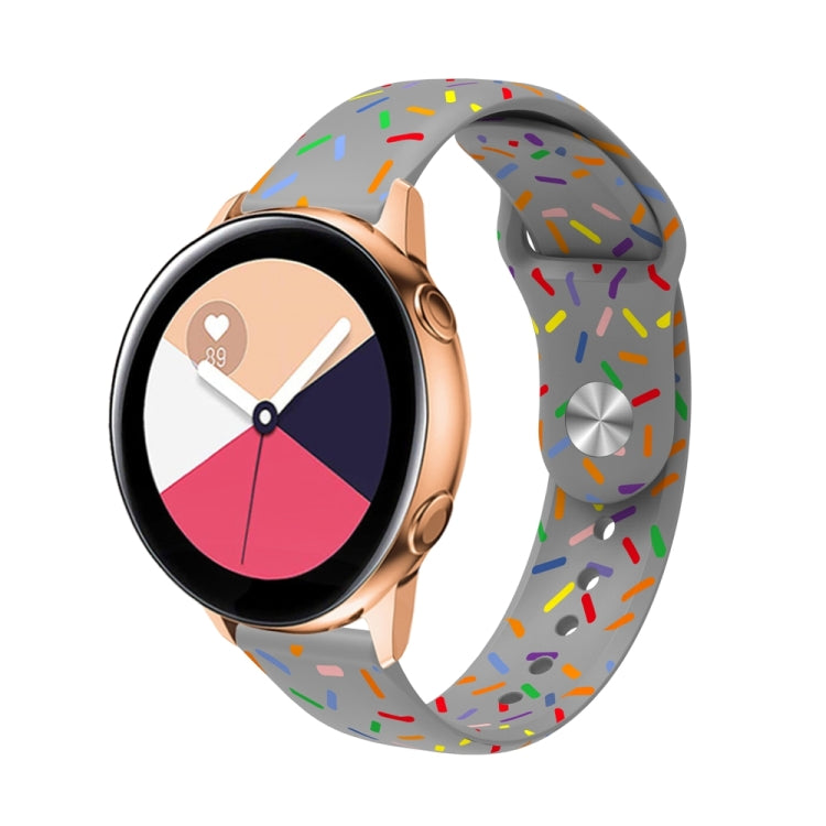 สายนาฬิกาซิลิโคนลายจุดวงรีกลับหัวเข็มขัดสากลมีสีสัน, 20mm, 22mm