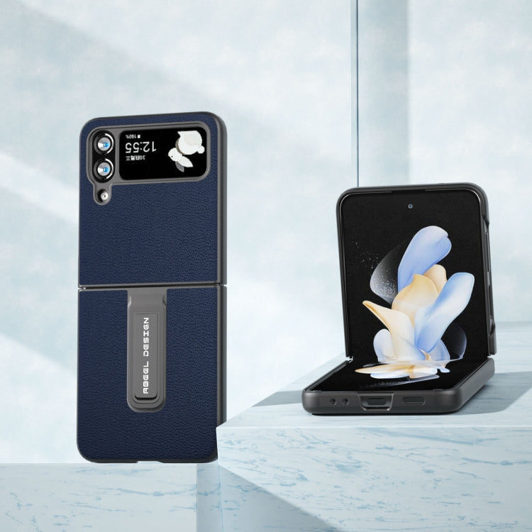 เคสโทรศัพท์หนังแท้ Luolai Series พร้อมตัวยึด, For Samsung Galaxy Z Flip4