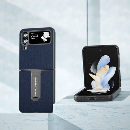 เคสโทรศัพท์หนังแท้ Luolai Series พร้อมตัวยึด, For Samsung Galaxy Z Flip4