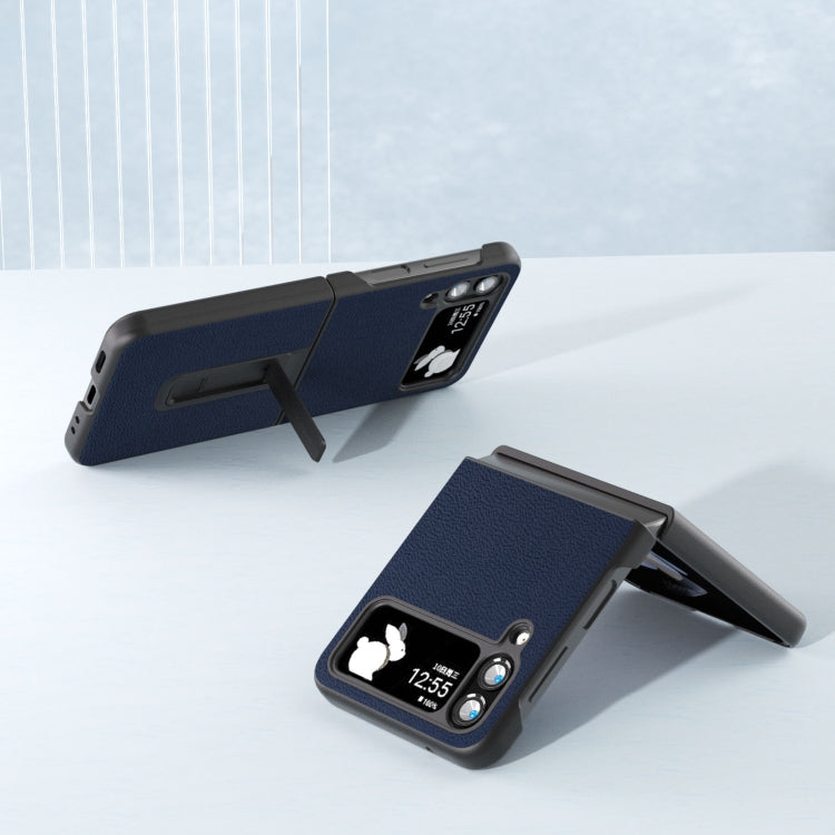 เคสโทรศัพท์หนังแท้ Luolai Series พร้อมตัวยึด, For Samsung Galaxy Z Flip4