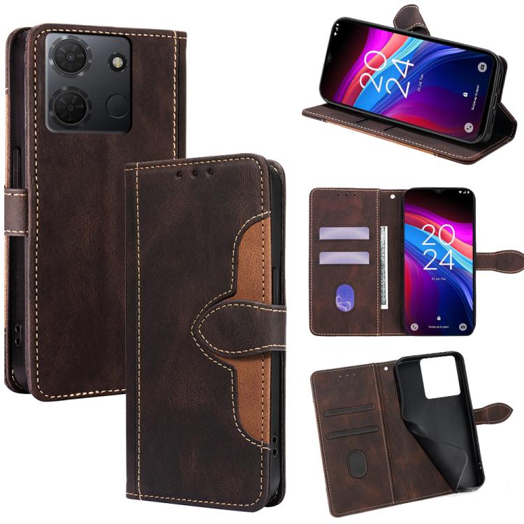 Skin Feel เคสโทรศัพท์หนังหัวเข็มขัดแม่เหล็ก, For TCL 60R 5G, For TCL 503 4G, For TCL 50 NxtPaper 5G