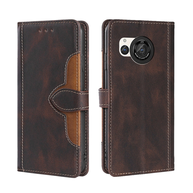 Skin Feel เคสโทรศัพท์หนังหัวเข็มขัดแม่เหล็ก, For Sharp Aquos R10, For Sharp Aqous wish5, For Sharp Aqous Wish4, For Sharp Aquos R9, For Sharp Aquos R8 Pro SH-51, For Sharp Aquos R8 SH-52D, For Sharp Aqous Wish3