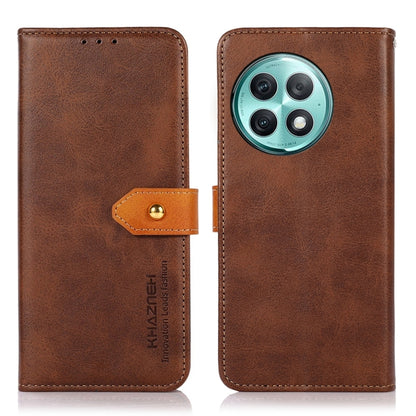 KHAZNEH เคสโทรศัพท์หนังพลิกพื้นผิวหนังวัวสองสี, For OnePlus 12R / Ace 3, For OnePlus 12, For OnePlus Ace 2 Pro, For OnePlus Nord 3 / Ace 2V