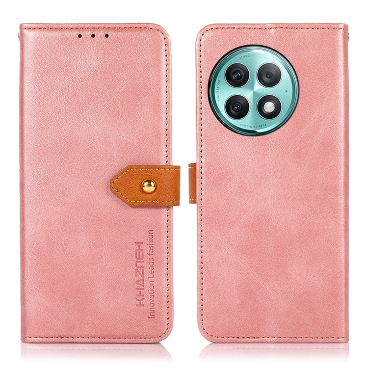 KHAZNEH เคสโทรศัพท์หนังพลิกพื้นผิวหนังวัวสองสี, For OnePlus 12R / Ace 3, For OnePlus 12, For OnePlus Ace 2 Pro, For OnePlus Nord 3 / Ace 2V