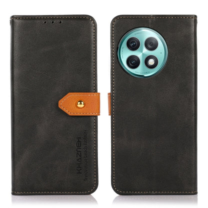 KHAZNEH เคสโทรศัพท์หนังพลิกพื้นผิวหนังวัวสองสี, For OnePlus 12R / Ace 3, For OnePlus 12, For OnePlus Ace 2 Pro, For OnePlus Nord 3 / Ace 2V