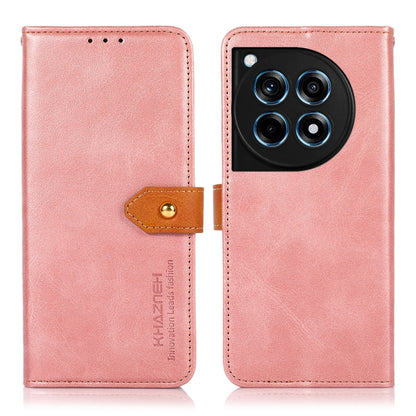 KHAZNEH เคสโทรศัพท์หนังพลิกพื้นผิวหนังวัวสองสี, For OnePlus 12R / Ace 3, For OnePlus 12, For OnePlus Ace 2 Pro, For OnePlus Nord 3 / Ace 2V