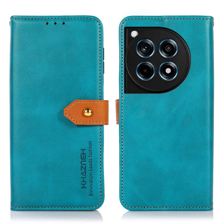 KHAZNEH เคสโทรศัพท์หนังพลิกพื้นผิวหนังวัวสองสี, For OnePlus 12R / Ace 3, For OnePlus 12, For OnePlus Ace 2 Pro, For OnePlus Nord 3 / Ace 2V