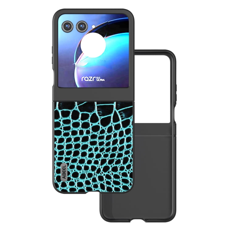 ABEEL เคสโทรศัพท์หนังแท้ขอบดำลายจระเข้, For Motorola Razr 60 Ultra, For Motorola Razr 50 Ultra, For Motorola Razr 50, For Motorola Razr 40 Ultra