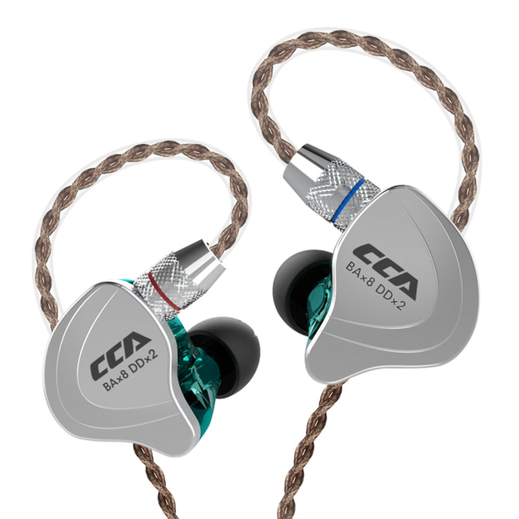 CCA CCA-C10 ปลั๊กชุบทอง 3.5 มม. สิบยูนิต หูฟังชนิดใส่ในหูแบบควบคุมด้วยสายแบบไฮบริด, without Mic