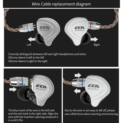 CCA CCA-C10 ปลั๊กชุบทอง 3.5 มม. สิบยูนิต หูฟังชนิดใส่ในหูแบบควบคุมด้วยสายแบบไฮบริด, without Mic