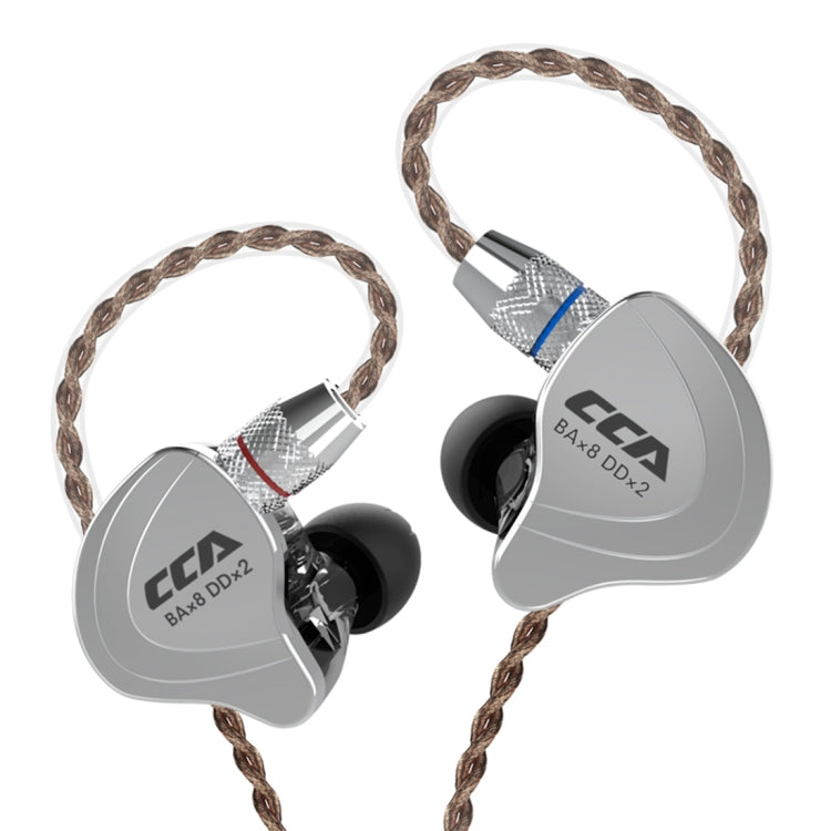 CCA CCA-C10 ปลั๊กชุบทอง 3.5 มม. สิบยูนิต หูฟังชนิดใส่ในหูแบบควบคุมด้วยสายแบบไฮบริด, without Mic