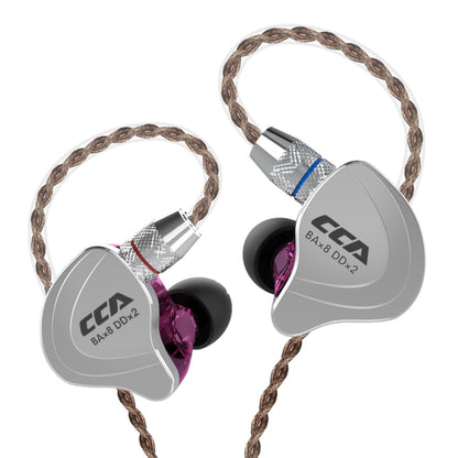 CCA CCA-C10 ปลั๊กชุบทอง 3.5 มม. สิบยูนิต หูฟังชนิดใส่ในหูแบบควบคุมด้วยสายแบบไฮบริด, without Mic