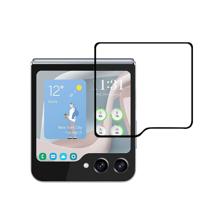 หน้าจอขนาดเล็กภายนอกเต็มกาวเต็มฝาครอบป้องกันหน้าจอฟิล์มกระจกนิรภัย, For Samsung Galaxy Z Flip5 (1 PC)