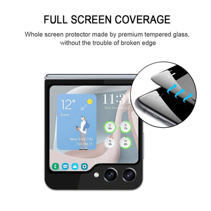 หน้าจอขนาดเล็กภายนอกเต็มกาวเต็มฝาครอบป้องกันหน้าจอฟิล์มกระจกนิรภัย, For Samsung Galaxy Z Flip5 (1 PC)
