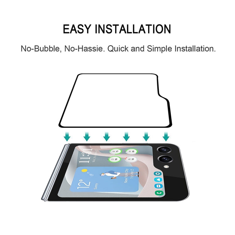 หน้าจอขนาดเล็กภายนอกเต็มกาวเต็มฝาครอบป้องกันหน้าจอฟิล์มกระจกนิรภัย, For Samsung Galaxy Z Flip5 (1 PC)