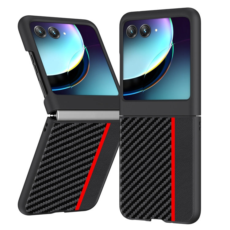 เคสโทรศัพท์พิมพ์พื้นผิวคาร์บอนไฟเบอร์บางเฉียบ, For Motorola Razr 50 / 60 / 70 5G, For Motorola Razr 60 Ultra / 70 Ultra, For Motorola Razr 50 Ultra, For Motorola Razr 40 Ultra