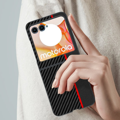 เคสโทรศัพท์พิมพ์พื้นผิวคาร์บอนไฟเบอร์บางเฉียบ, For Motorola Razr 50 / 60 / 70 5G, For Motorola Razr 60 Ultra / 70 Ultra, For Motorola Razr 50 Ultra, For Motorola Razr 40 Ultra