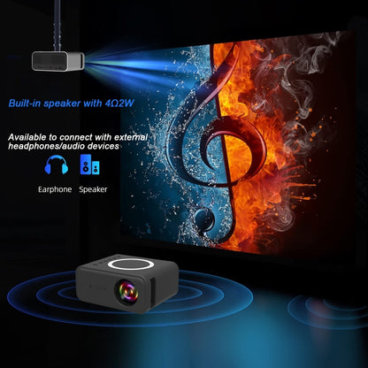 T300S 320x240 24 ANSI Lumens Mini LCD Projector รองรับหน้าจอเดียวกันแบบมีสายและไร้สาย, US Plug, EU Plug, UK Plug, AU Plug