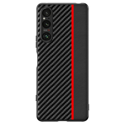 เคสโทรศัพท์พิมพ์พื้นผิวคาร์บอนไฟเบอร์บางเฉียบ, For Sony Xperia 10 VII, For Sony Xperia 1 VII, For Sony Xperia 10 VI, For Sony Xperia 1 VI, For Sony Xperia 1 V