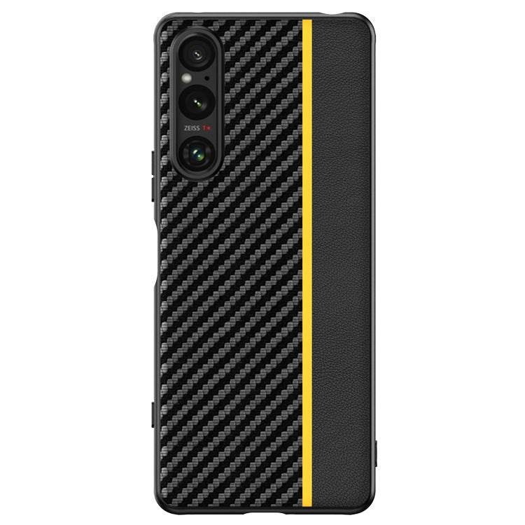 เคสโทรศัพท์พิมพ์พื้นผิวคาร์บอนไฟเบอร์บางเฉียบ, For Sony Xperia 10 VII, For Sony Xperia 1 VII, For Sony Xperia 10 VI, For Sony Xperia 1 VI, For Sony Xperia 1 V