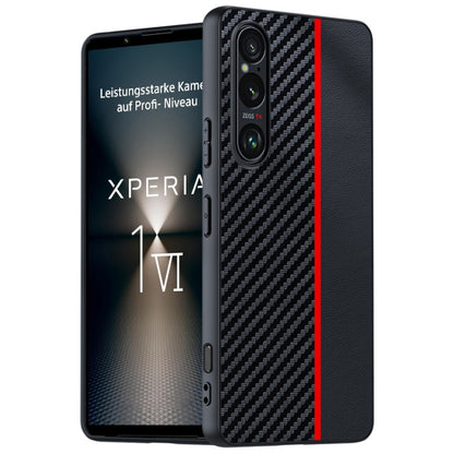 เคสโทรศัพท์พิมพ์พื้นผิวคาร์บอนไฟเบอร์บางเฉียบ, For Sony Xperia 10 VII, For Sony Xperia 1 VII, For Sony Xperia 10 VI, For Sony Xperia 1 VI, For Sony Xperia 1 V