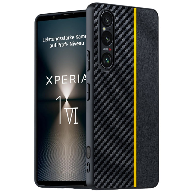 เคสโทรศัพท์พิมพ์พื้นผิวคาร์บอนไฟเบอร์บางเฉียบ, For Sony Xperia 10 VII, For Sony Xperia 1 VII, For Sony Xperia 10 VI, For Sony Xperia 1 VI, For Sony Xperia 1 V