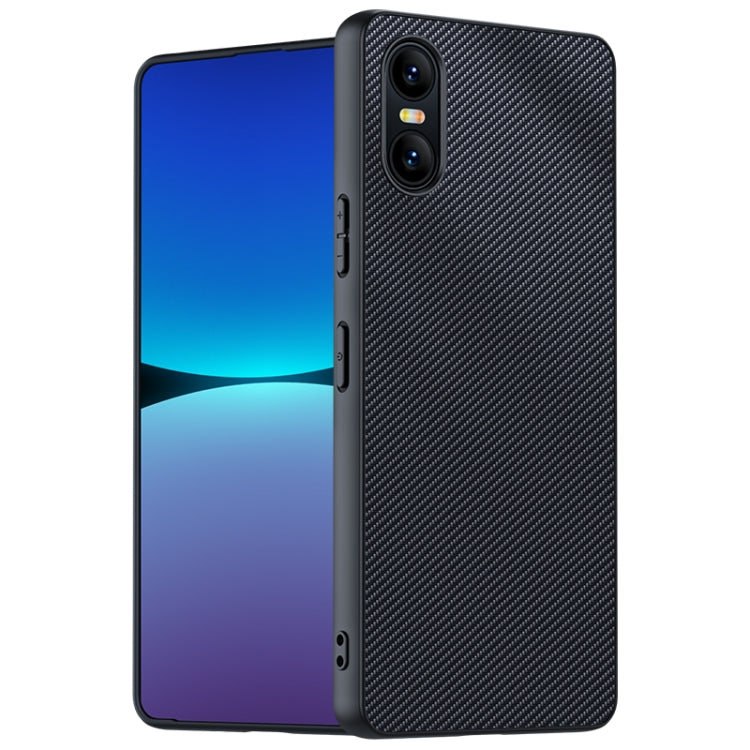 เคสโทรศัพท์พิมพ์พื้นผิวคาร์บอนไฟเบอร์บางเฉียบ, For Sony Xperia 10 VII, For Sony Xperia 1 VII, For Sony Xperia 10 VI, For Sony Xperia 1 VI, For Sony Xperia 1 V
