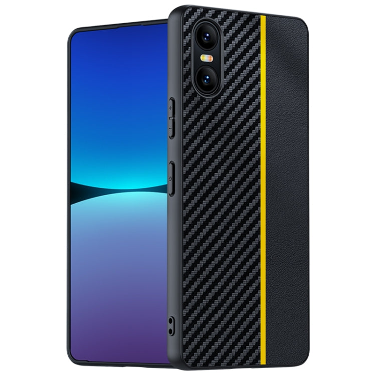 เคสโทรศัพท์พิมพ์พื้นผิวคาร์บอนไฟเบอร์บางเฉียบ, For Sony Xperia 10 VII, For Sony Xperia 1 VII, For Sony Xperia 10 VI, For Sony Xperia 1 VI, For Sony Xperia 1 V