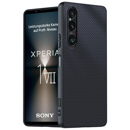 เคสโทรศัพท์พิมพ์พื้นผิวคาร์บอนไฟเบอร์บางเฉียบ, For Sony Xperia 10 VII, For Sony Xperia 1 VII, For Sony Xperia 10 VI, For Sony Xperia 1 VI, For Sony Xperia 1 V