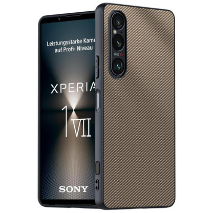 เคสโทรศัพท์พิมพ์พื้นผิวคาร์บอนไฟเบอร์บางเฉียบ, For Sony Xperia 10 VII, For Sony Xperia 1 VII, For Sony Xperia 10 VI, For Sony Xperia 1 VI, For Sony Xperia 1 V