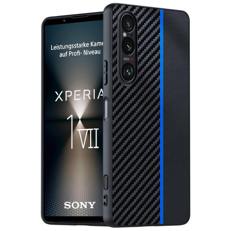 เคสโทรศัพท์พิมพ์พื้นผิวคาร์บอนไฟเบอร์บางเฉียบ, For Sony Xperia 10 VII, For Sony Xperia 1 VII, For Sony Xperia 10 VI, For Sony Xperia 1 VI, For Sony Xperia 1 V