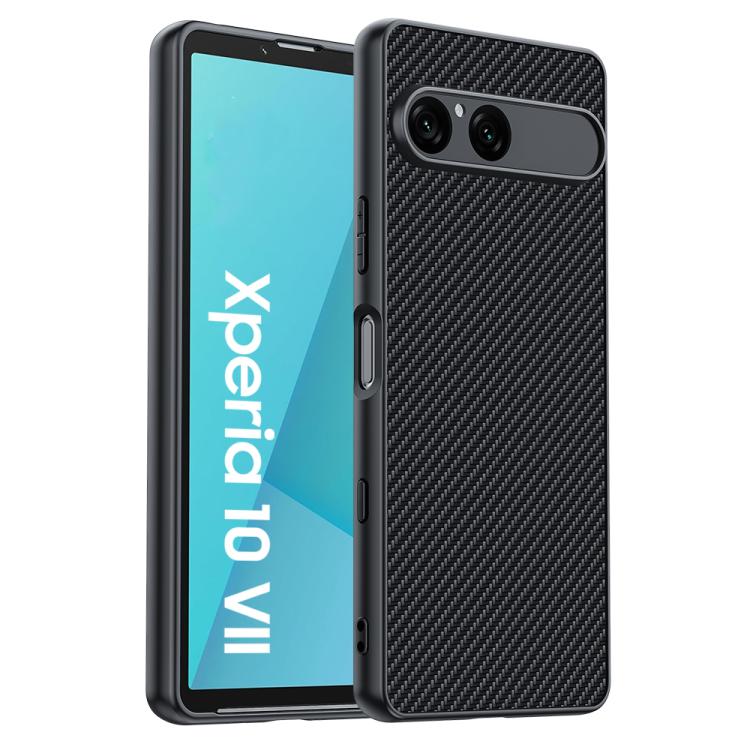 เคสโทรศัพท์พิมพ์พื้นผิวคาร์บอนไฟเบอร์บางเฉียบ, For Sony Xperia 10 VII, For Sony Xperia 1 VII, For Sony Xperia 10 VI, For Sony Xperia 1 VI, For Sony Xperia 1 V
