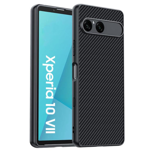 เคสโทรศัพท์พิมพ์พื้นผิวคาร์บอนไฟเบอร์บางเฉียบ, For Sony Xperia 10 VII, For Sony Xperia 1 VII, For Sony Xperia 10 VI, For Sony Xperia 1 VI, For Sony Xperia 1 V