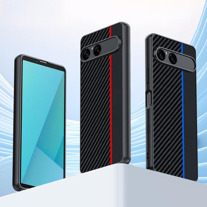 เคสโทรศัพท์พิมพ์พื้นผิวคาร์บอนไฟเบอร์บางเฉียบ, For Sony Xperia 10 VII, For Sony Xperia 1 VII, For Sony Xperia 10 VI, For Sony Xperia 1 VI, For Sony Xperia 1 V