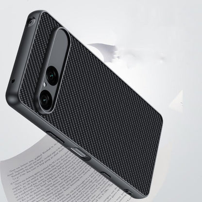 เคสโทรศัพท์พิมพ์พื้นผิวคาร์บอนไฟเบอร์บางเฉียบ, For Sony Xperia 10 VII, For Sony Xperia 1 VII, For Sony Xperia 10 VI, For Sony Xperia 1 VI, For Sony Xperia 1 V