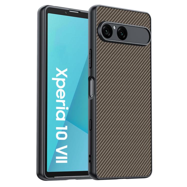 เคสโทรศัพท์พิมพ์พื้นผิวคาร์บอนไฟเบอร์บางเฉียบ, For Sony Xperia 10 VII, For Sony Xperia 1 VII, For Sony Xperia 10 VI, For Sony Xperia 1 VI, For Sony Xperia 1 V