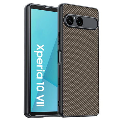 เคสโทรศัพท์พิมพ์พื้นผิวคาร์บอนไฟเบอร์บางเฉียบ, For Sony Xperia 10 VII, For Sony Xperia 1 VII, For Sony Xperia 10 VI, For Sony Xperia 1 VI, For Sony Xperia 1 V