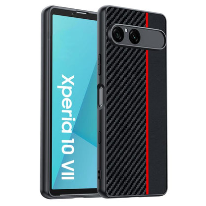 เคสโทรศัพท์พิมพ์พื้นผิวคาร์บอนไฟเบอร์บางเฉียบ, For Sony Xperia 10 VII, For Sony Xperia 1 VII, For Sony Xperia 10 VI, For Sony Xperia 1 VI, For Sony Xperia 1 V