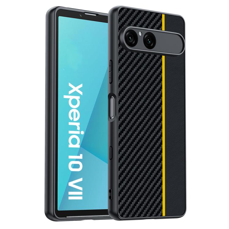 เคสโทรศัพท์พิมพ์พื้นผิวคาร์บอนไฟเบอร์บางเฉียบ, For Sony Xperia 10 VII, For Sony Xperia 1 VII, For Sony Xperia 10 VI, For Sony Xperia 1 VI, For Sony Xperia 1 V
