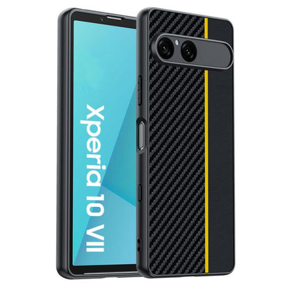 เคสโทรศัพท์พิมพ์พื้นผิวคาร์บอนไฟเบอร์บางเฉียบ, For Sony Xperia 10 VII, For Sony Xperia 1 VII, For Sony Xperia 10 VI, For Sony Xperia 1 VI, For Sony Xperia 1 V