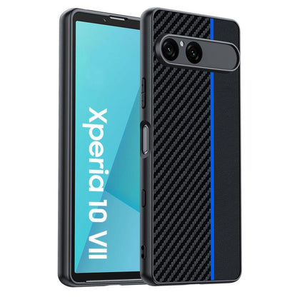 เคสโทรศัพท์พิมพ์พื้นผิวคาร์บอนไฟเบอร์บางเฉียบ, For Sony Xperia 10 VII, For Sony Xperia 1 VII, For Sony Xperia 10 VI, For Sony Xperia 1 VI, For Sony Xperia 1 V